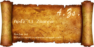 Apáti Zsanna névjegykártya